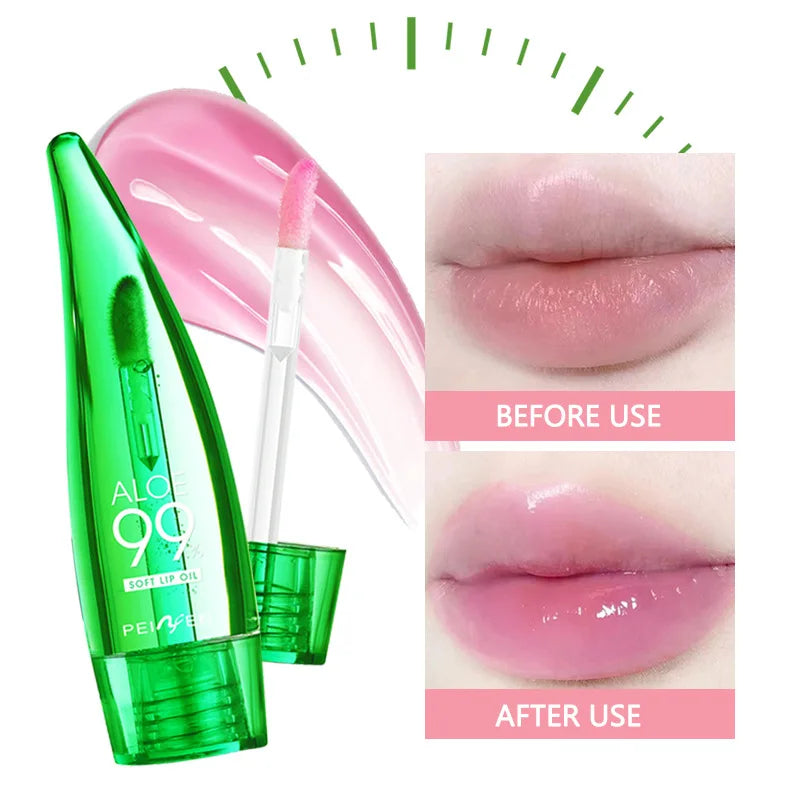 99% Aloe Vera Temperature - changing Lip Balm, Anti - dryness, Long - lasting Moisturizing, Transparent Liquid Lip
