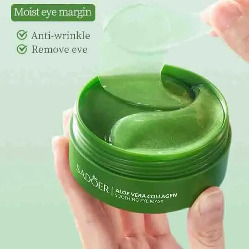 60pcs Aloe Vera Collagen Eye Mask Anti Dark Circles Eyes Bags Moisturizing Anti-Wrinkles