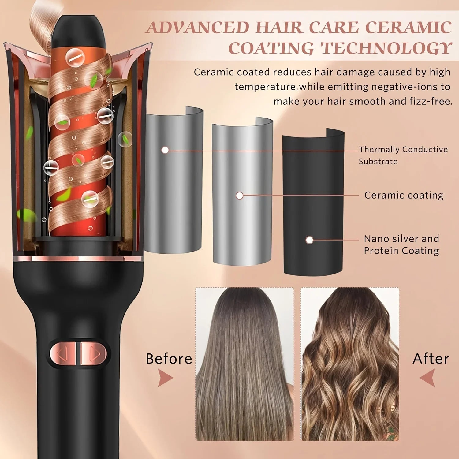 Automatic Hair Curler Auto Hair Curling Iron Ceramic