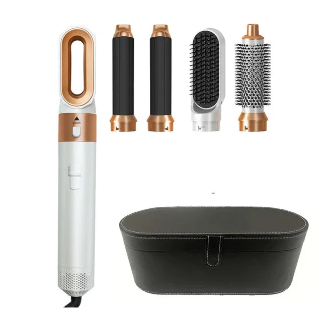Hair Dryer 5-In-1 Electric Hair Comb Negative Ion Straight Curler Brush Blow Dryer Air Comb Removable Brush Kit Tool