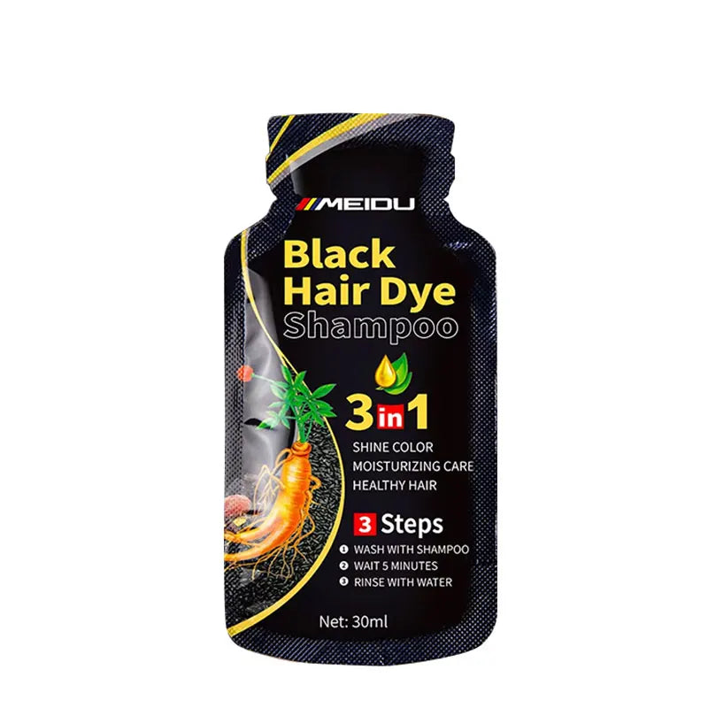 30ml Hair Dye Shampoo 3in1 Darkening Hairs Instant Gray To Black Polygonum