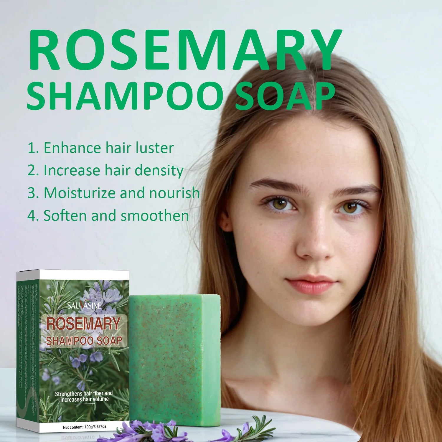 100g Rosemary Soap For Hair Growth Volumizing