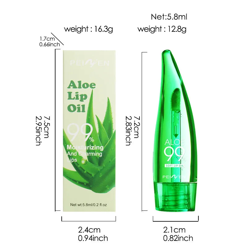 99% Aloe Vera Temperature - changing Lip Balm, Anti - dryness, Long - lasting Moisturizing, Transparent Liquid Lip