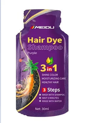 30ml Hair Dye Shampoo 3in1 Darkening Hairs Instant Gray To Black Polygonum
