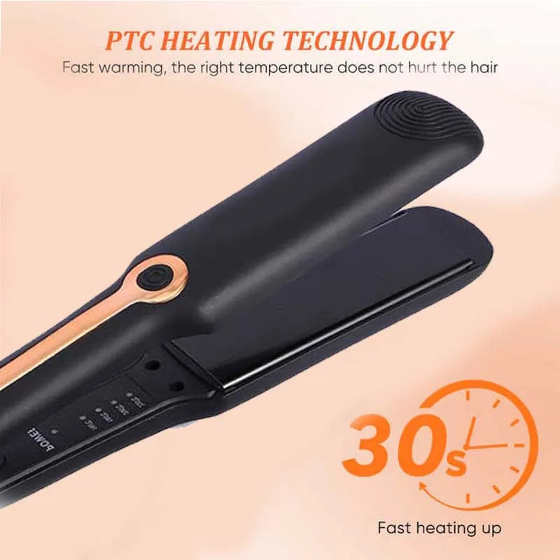 Hair Straightener Professional Ceramic Flat Iron Negative Ion Wide Plate Temperature Adjustable