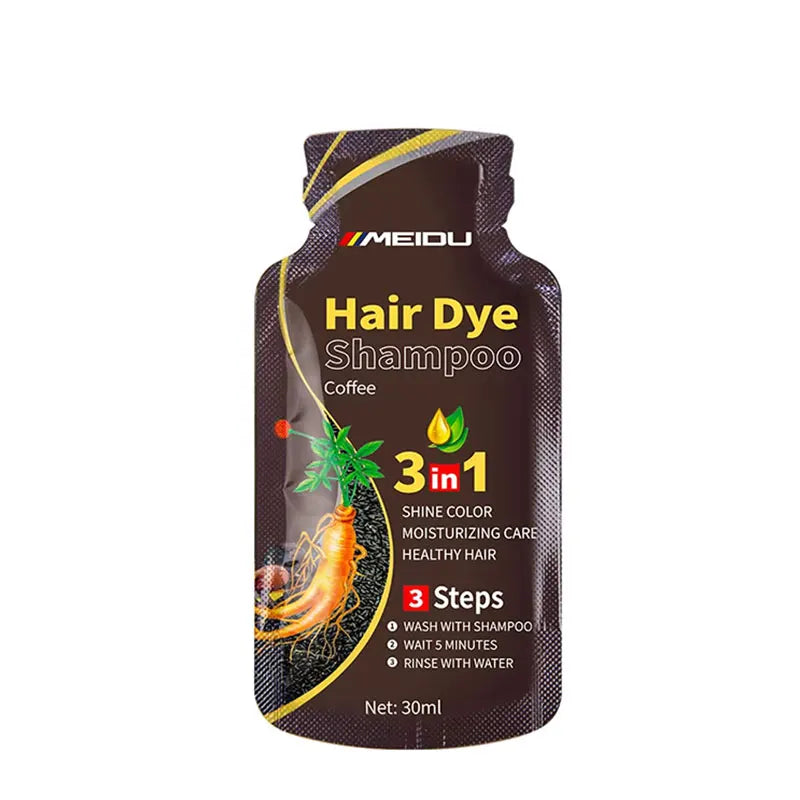 30ml Hair Dye Shampoo 3in1 Darkening Hairs Instant Gray To Black Polygonum