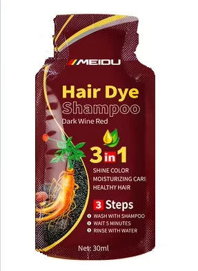 30ml Hair Dye Shampoo 3in1 Darkening Hairs Instant Gray To Black Polygonum