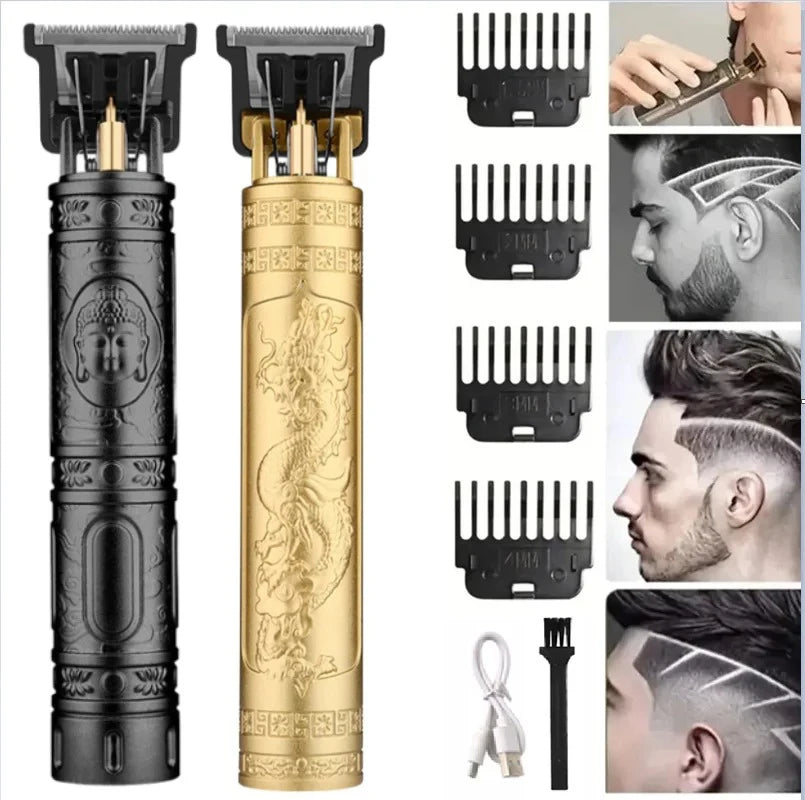 Vintage Cordless Hair Cutting Machine Portable Hair Clipper Electric Hair Trimmer USB Fast Charging