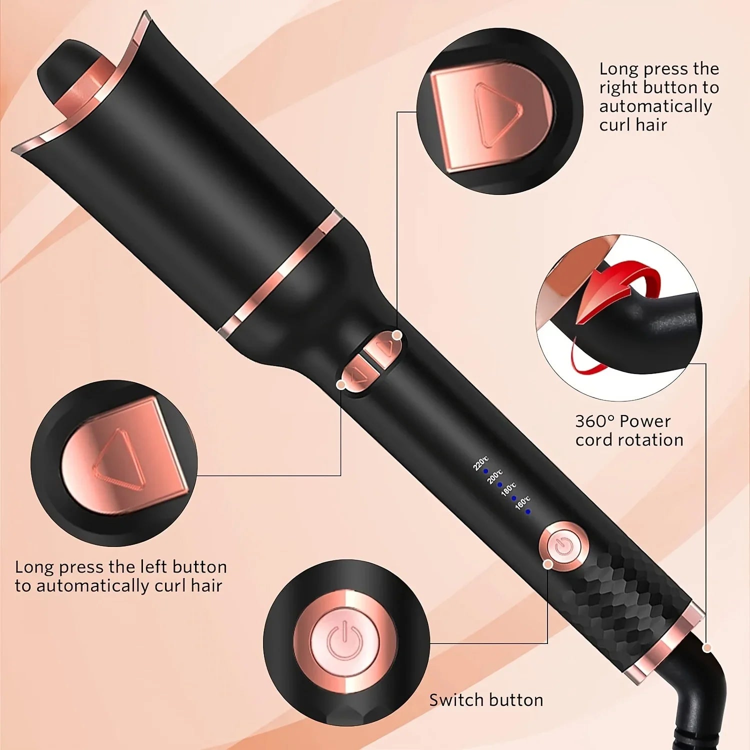 Automatic Hair Curler Auto Hair Curling Iron Ceramic