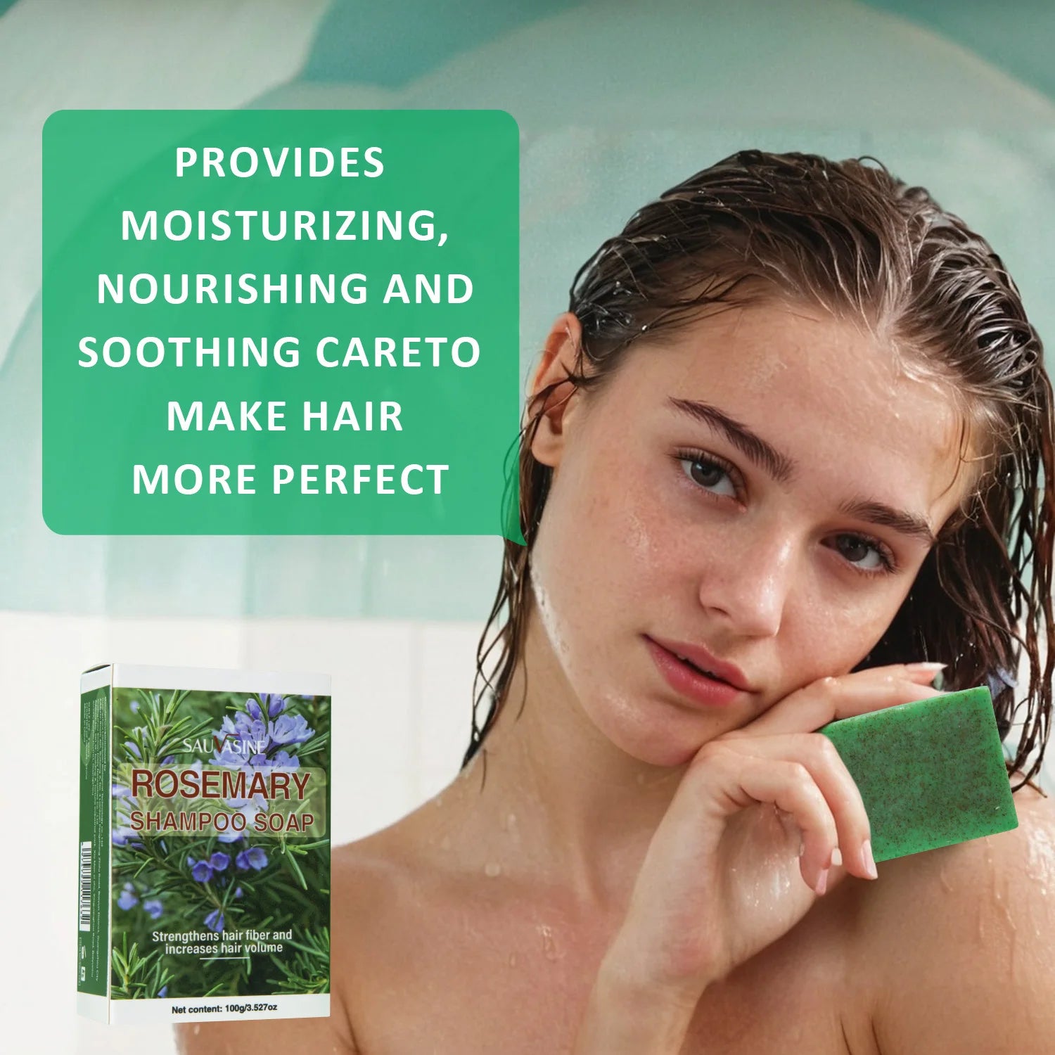 100g Rosemary Soap For Hair Growth Volumizing