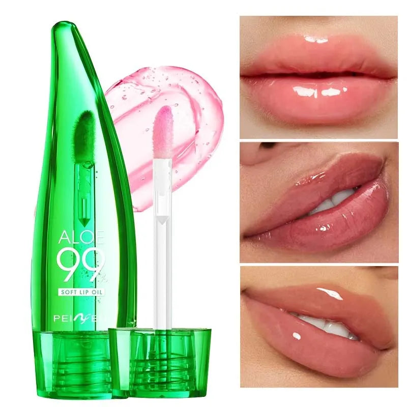 99% Aloe Vera Temperature - changing Lip Balm, Anti - dryness, Long - lasting Moisturizing, Transparent Liquid Lip