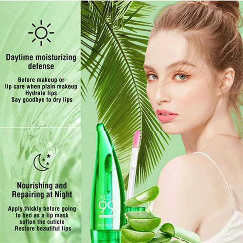 99% Aloe Vera Temperature - changing Lip Balm, Anti - dryness, Long - lasting Moisturizing, Transparent Liquid Lip